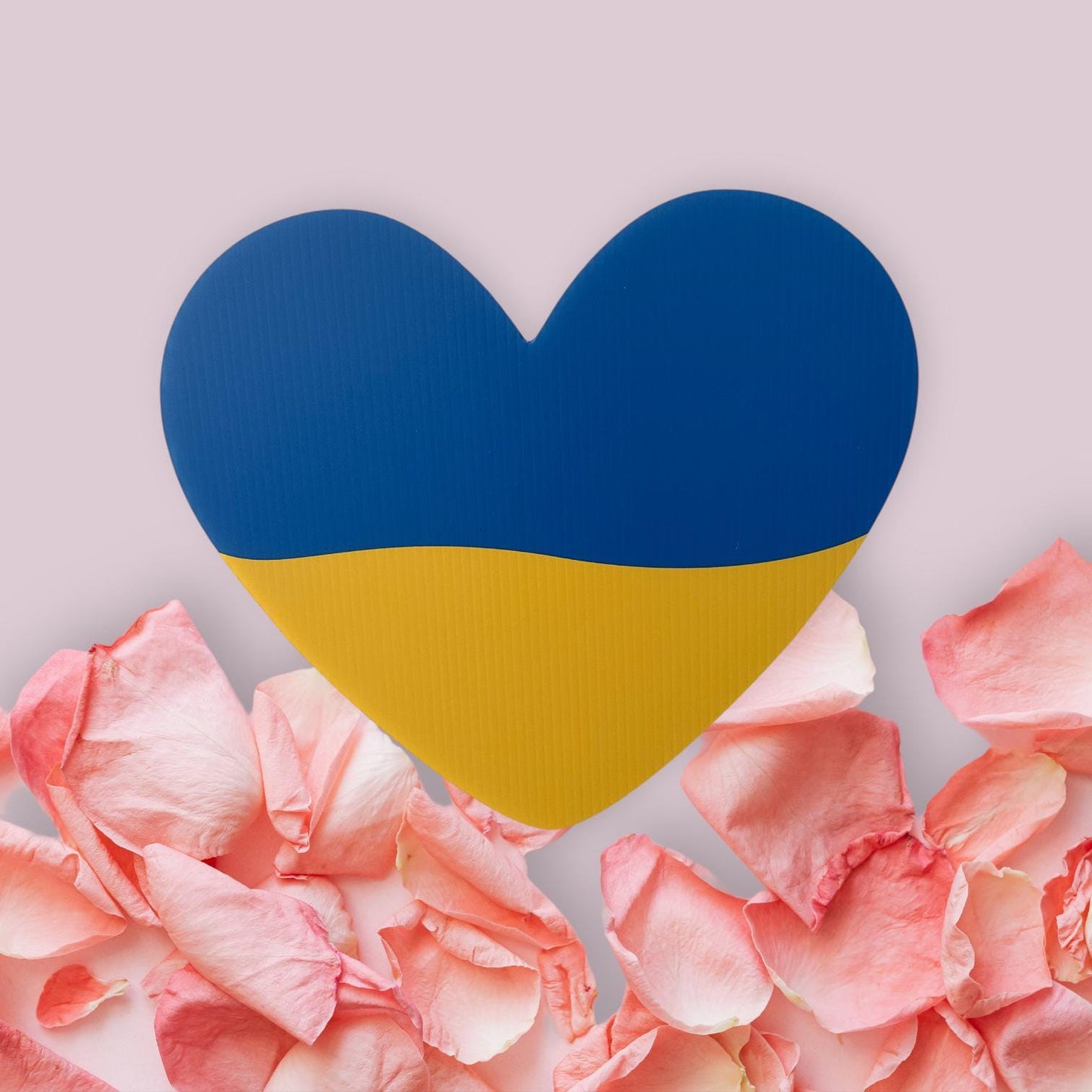 Stand with Ukraine Heart Sign, Indoor, Yard Sign Decoration, Patriotic Lawn Art with Metal Stakes