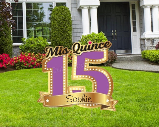 Personalized Sweet 15 Yard Sign: Quinceañera Birthday Lawn Decor