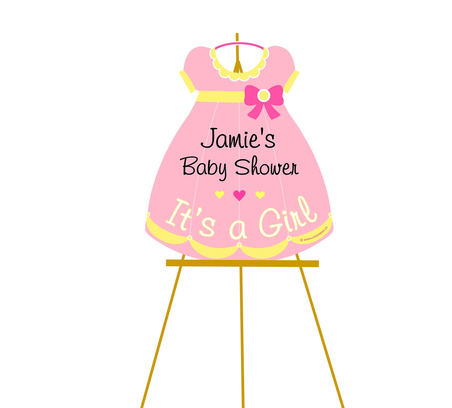 Personalized Baby Shower Welcome Sign: It's a Girl Wreath