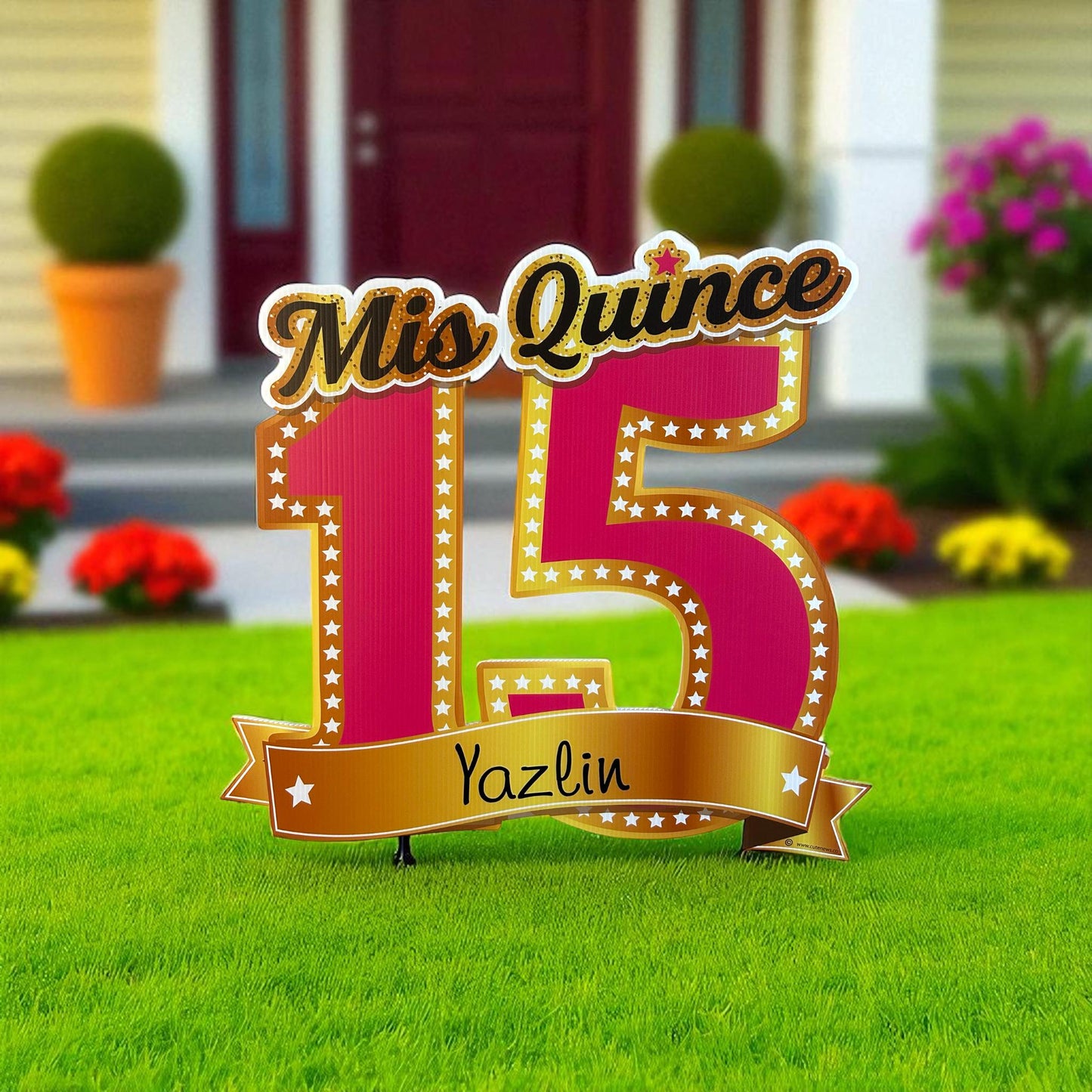Personalized 15th Birthday Yard Sign: Outdoor Party Decoration
