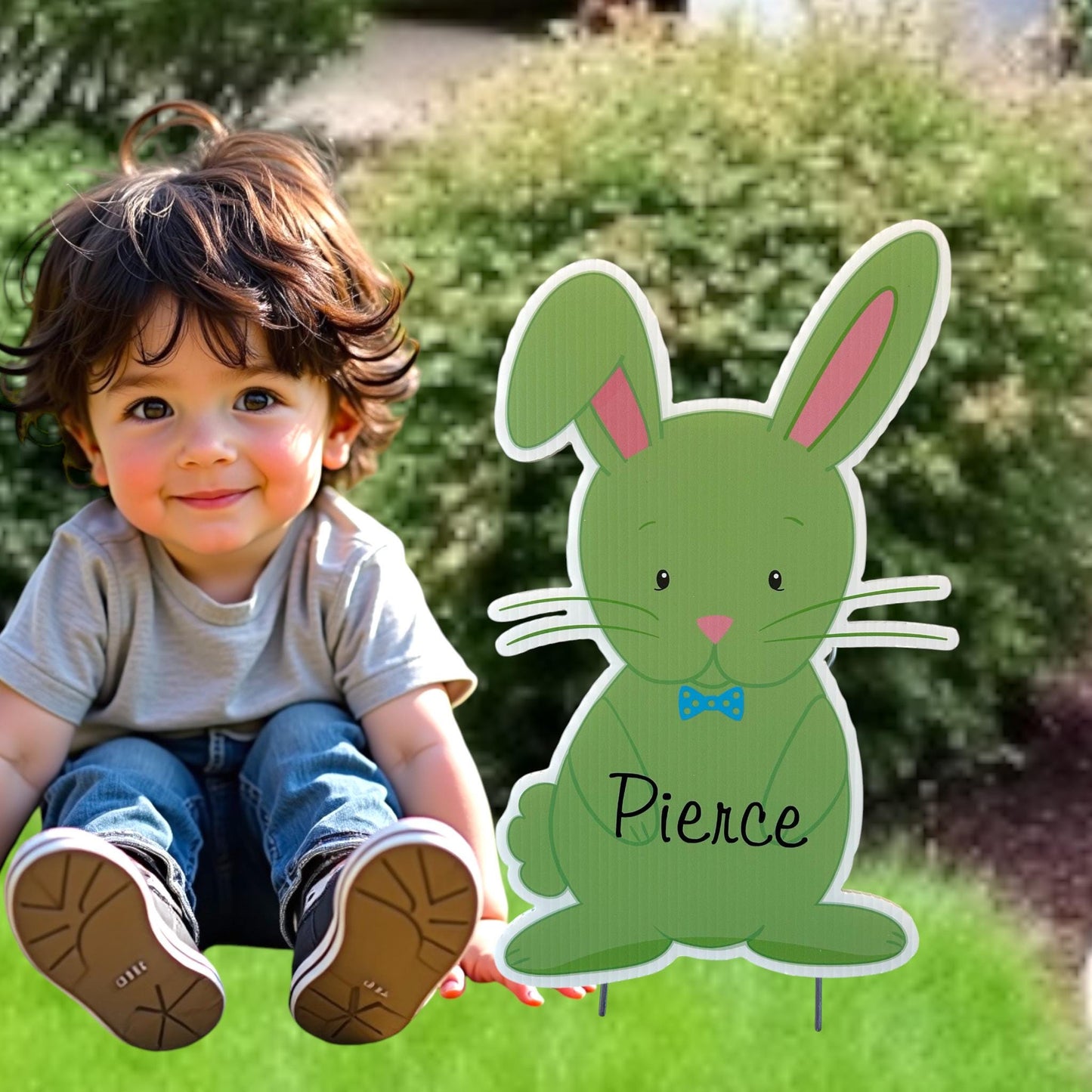 Personalized Easter Bunny Yard Sign: Spring Lawn Decor