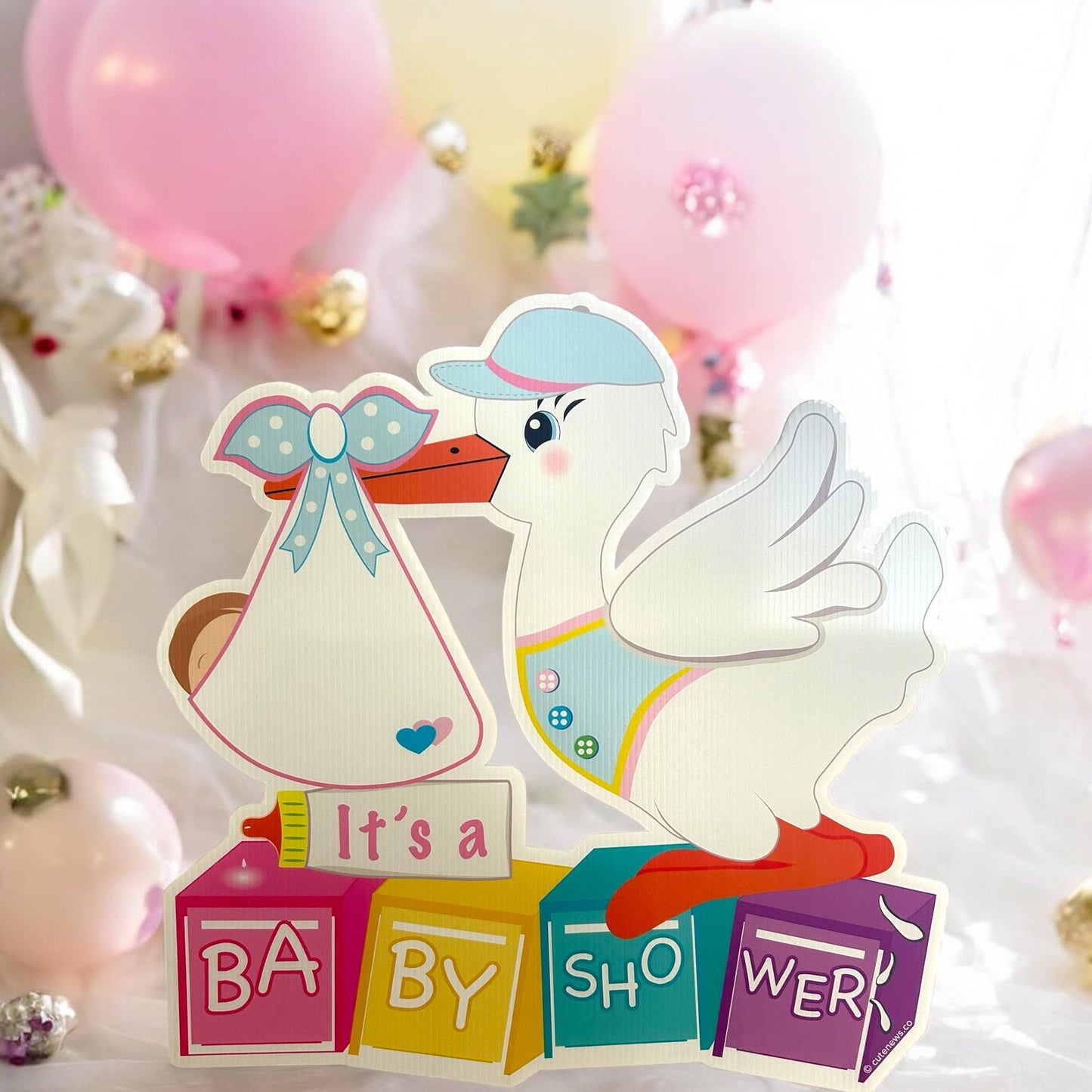 Stork Baby Shower Yard Sign: Gender Neutral Welcome Lawn Decor