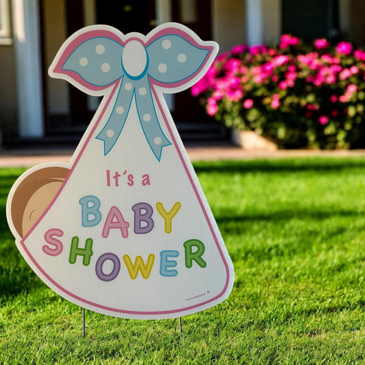 Stork Baby Shower Yard Sign: Gender Neutral Outdoor Party Decoration