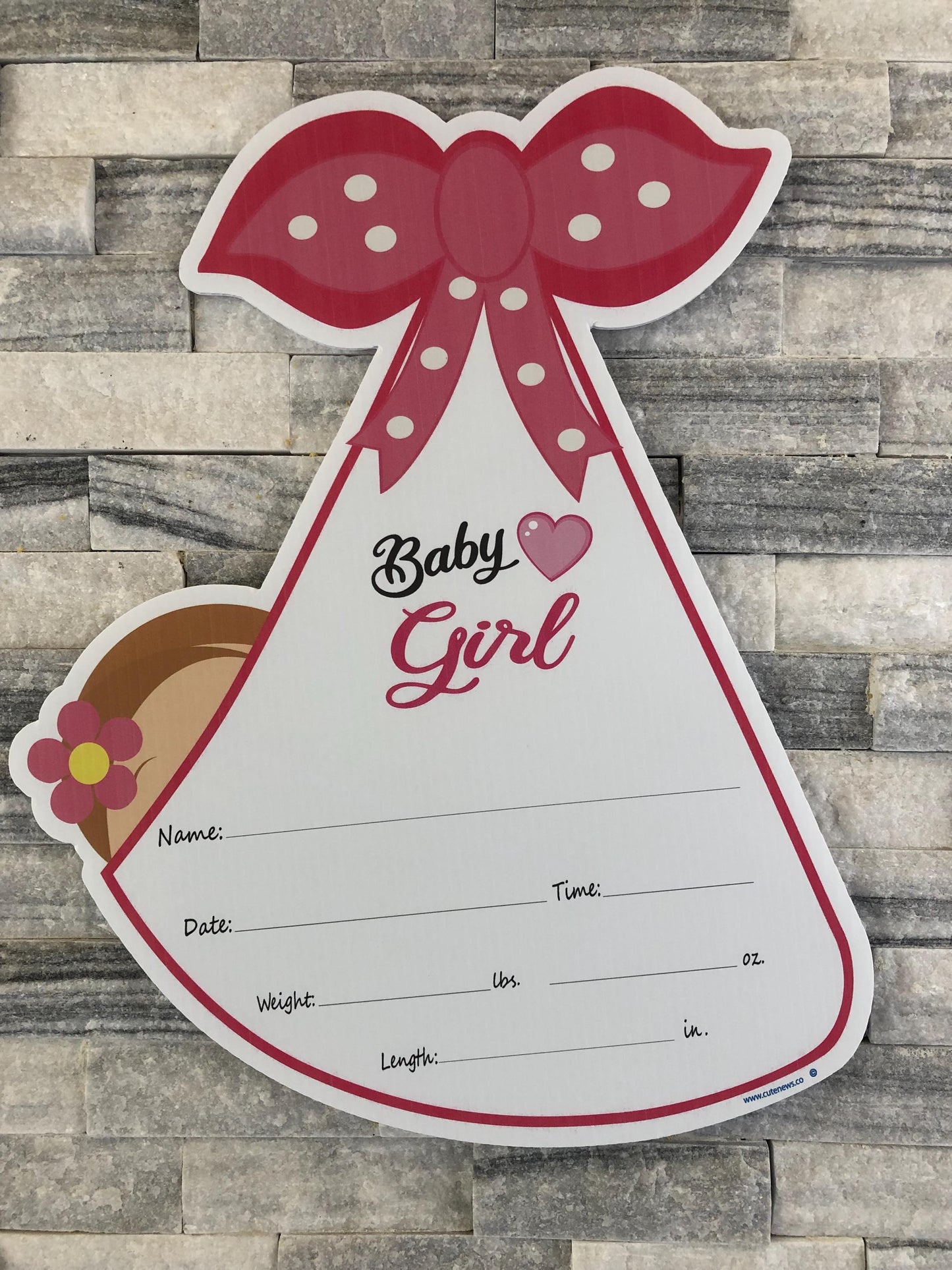Stork Baby Announcement Sign: Hospital Door Hanger, Shower Gift