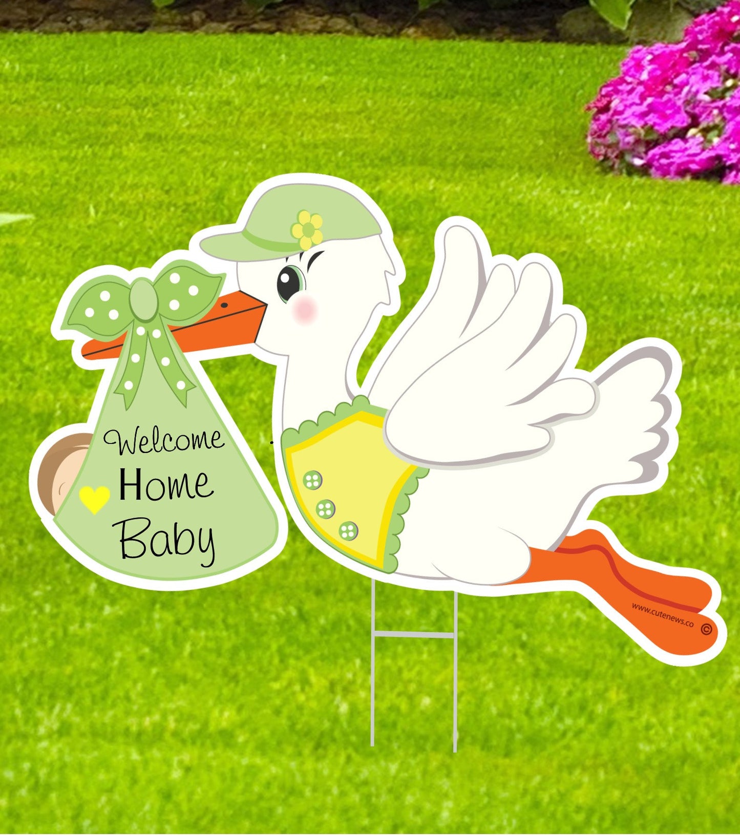 Yard Stork Sign - It's a Girl or Boy Lawn Outdoor Decoration, Welcome Home Newborn Announcement
