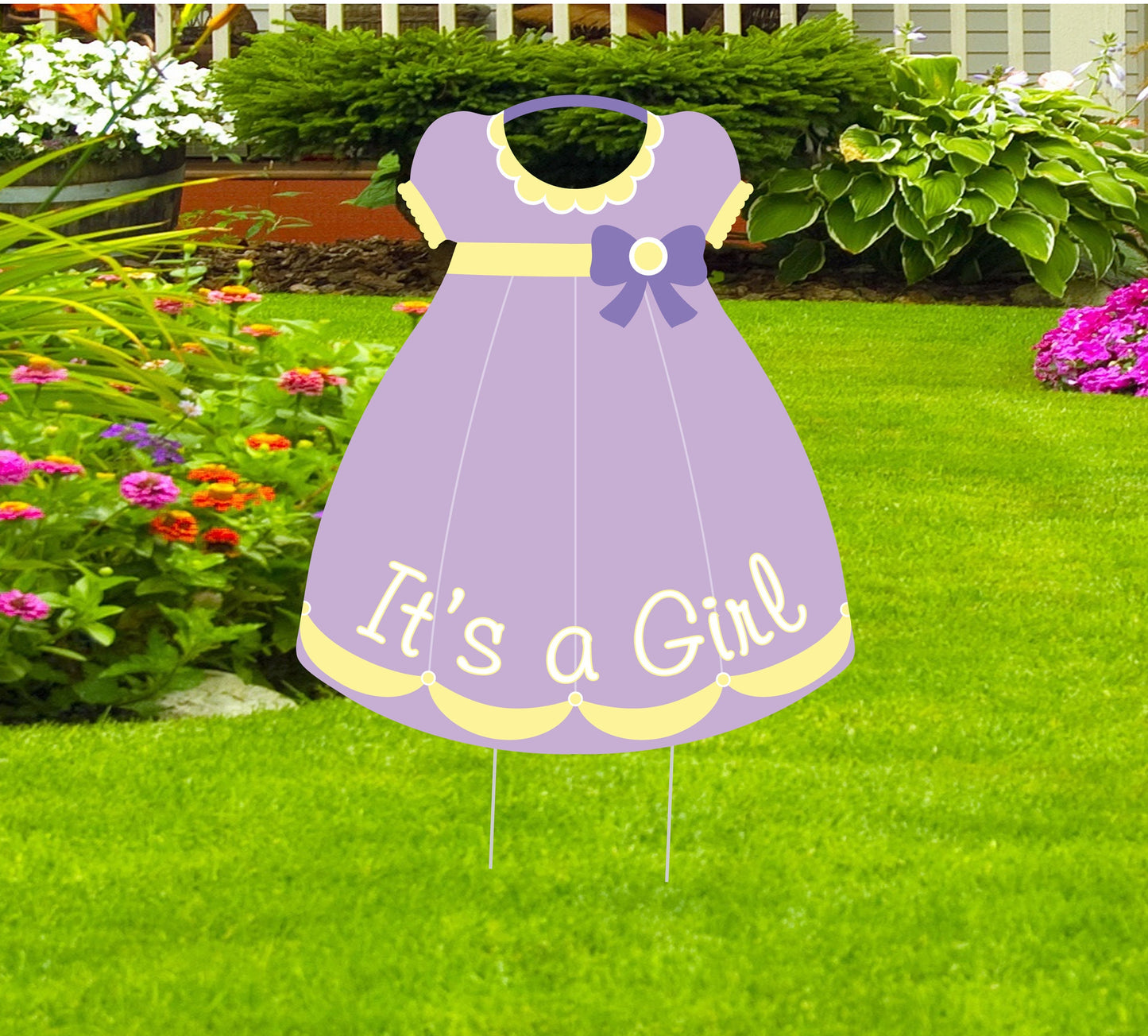 Pink Baby Dress Yard Sign: Welcome New Baby Girl, Shower Decor