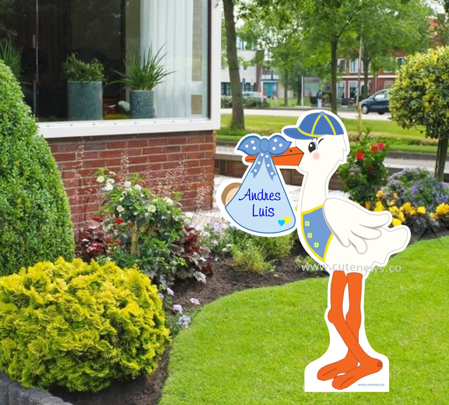 It's a Girl Yard Stork Sign, Custom Baby Birth Lawn Announcement, Outdoor Welcome Newborn Signs, Personalized Its a Boy Arrival, 4 ft. tall