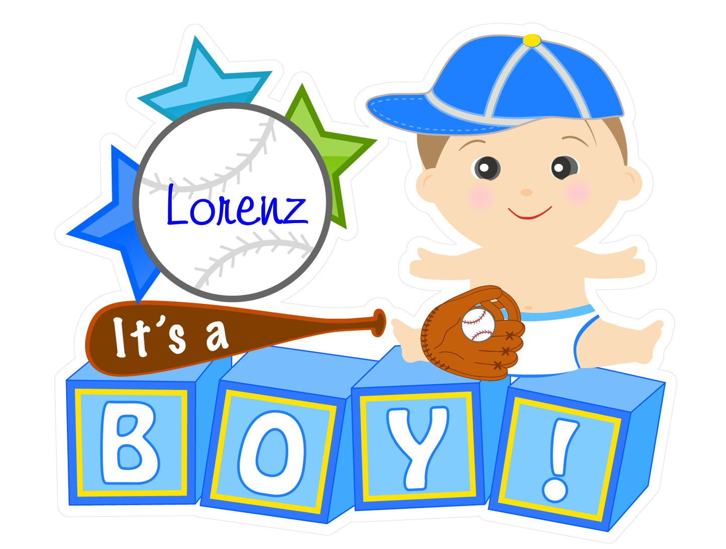 Twins Baseball Baby Yard Sign: Newborn Announcement Outdoor Lawn Decor