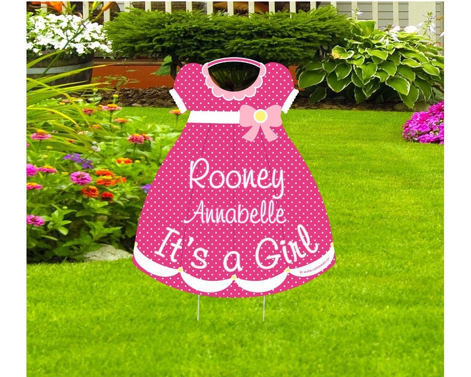 It's a Girl Yard Sign: Newborn Baby Announcement, Custom Door Hanger
