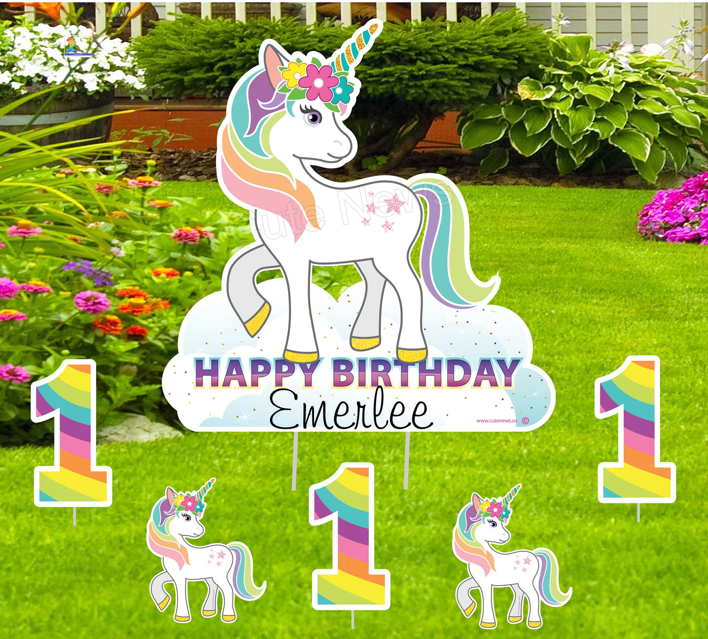 Personalized Unicorn Birthday Yard Sign: Magical Outdoor Party Decor