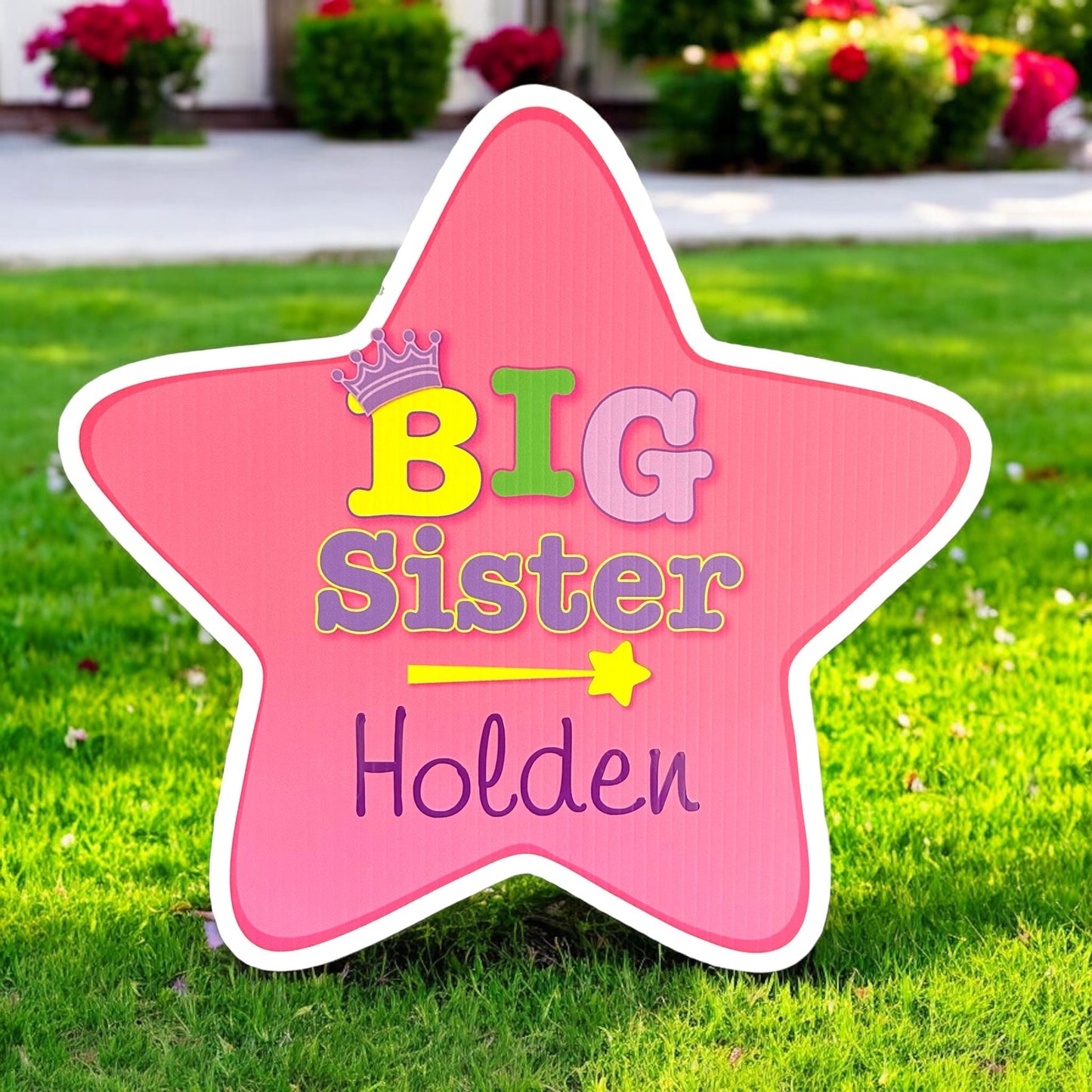 It’s a Girl or Boy Baby Yard Sign – Personalized Stork with Big Brother or Sister | Newborn Welcome Home Birth Announcement Outdoor Decor