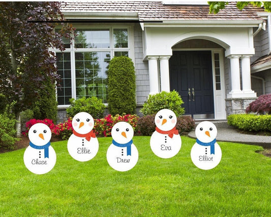 Personalized Snowman Christmas Yard Signs: Holiday Outdoor Decor