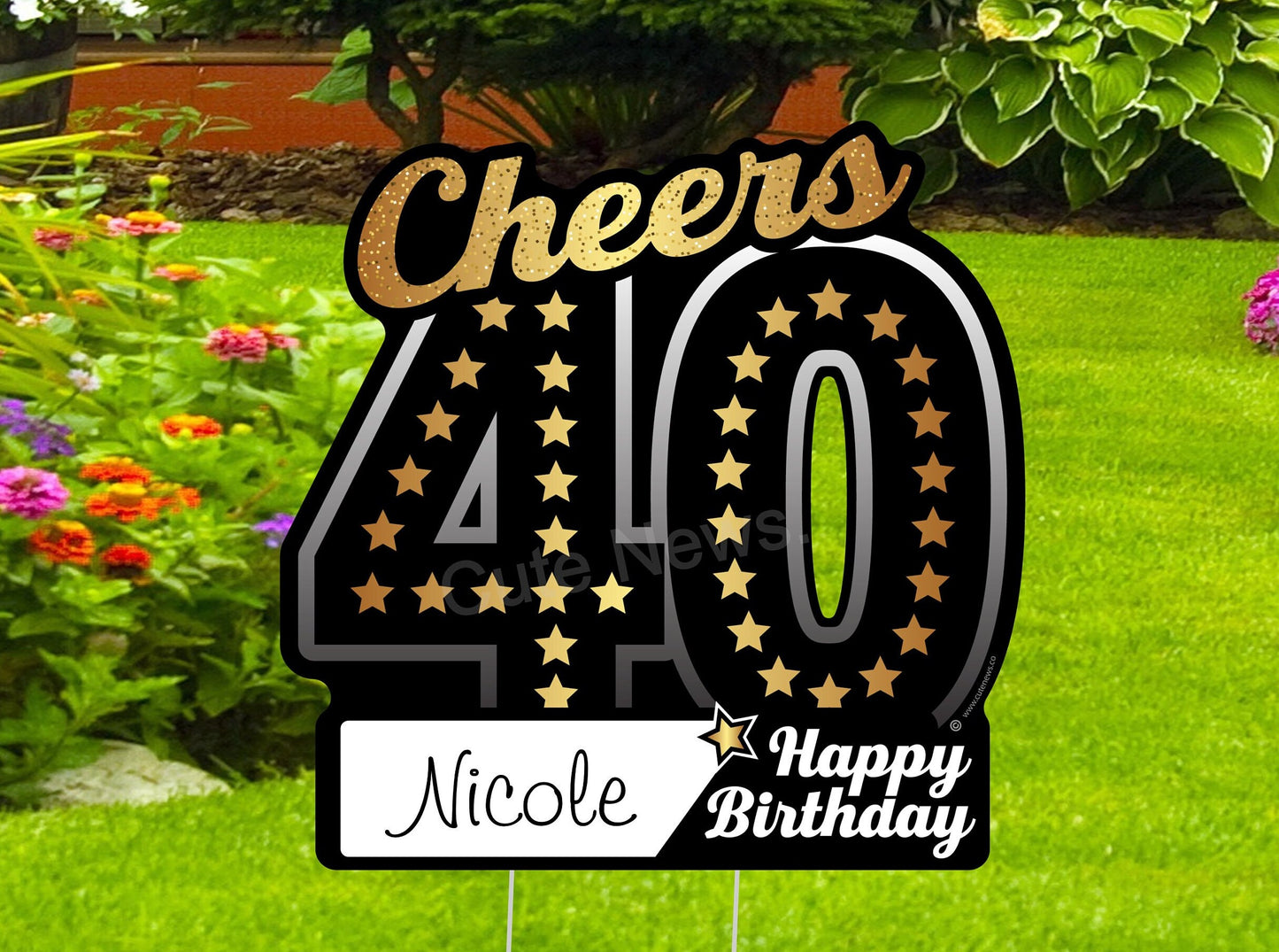 Personalized Birthday Yard Sign: Custom Age, Outdoor Party Decor