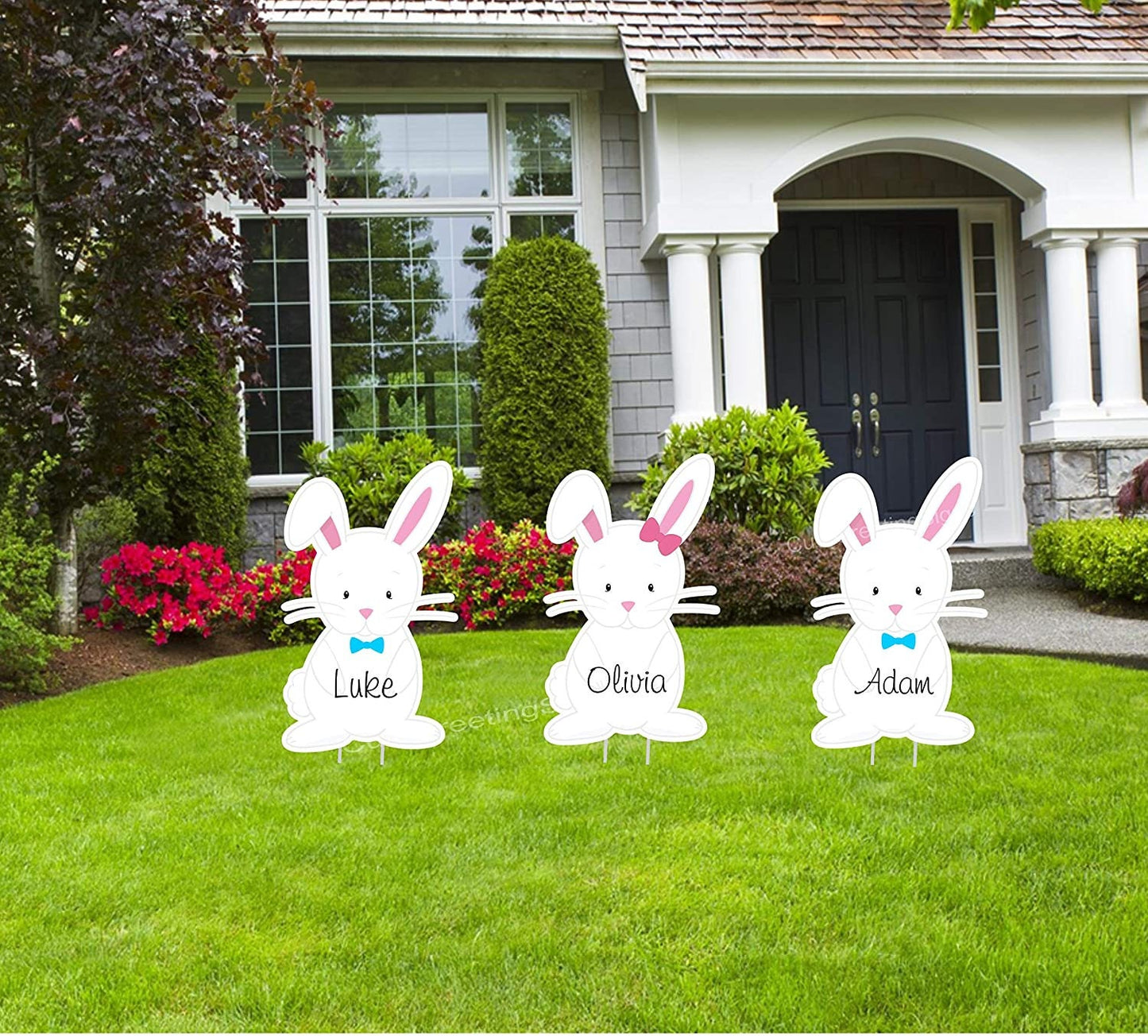 Easter Bunny Yard Decor: Spring Lawn Signs, Set of 6