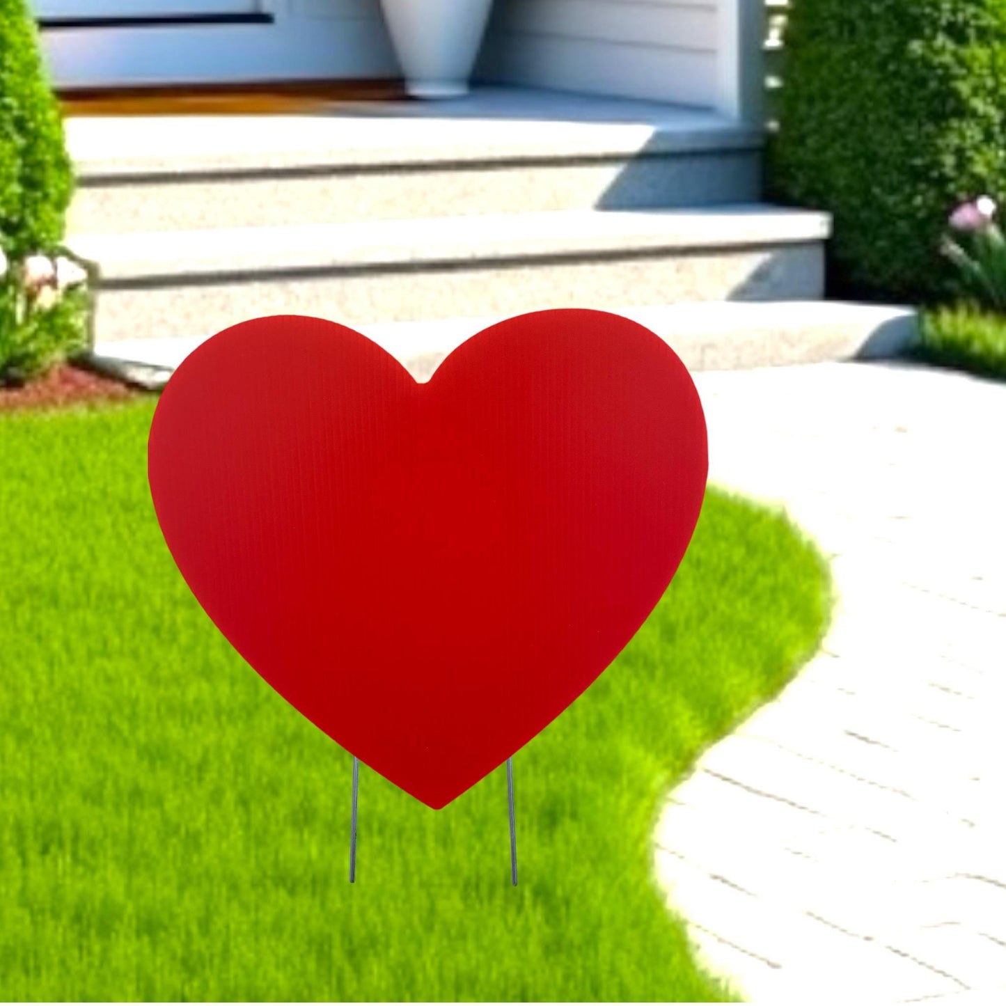 Heart Valentine's Day Yard Art Sign with Metal Stakes