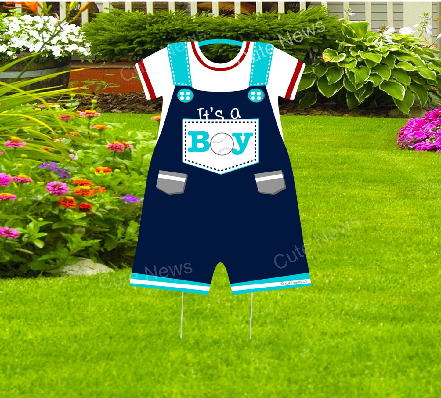 Welcome Home Baby Boy Yard Sign: Custom Birth Announcement, Stork Decoration