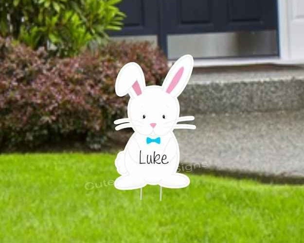 Personalized Easter Bunny Yard Sign: Spring Lawn Decor