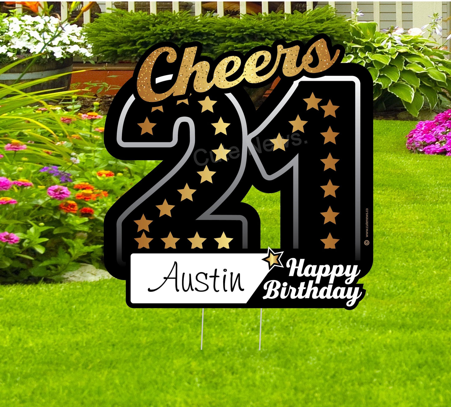 Personalized 21st Birthday Yard Sign: Outdoor Celebration Decor