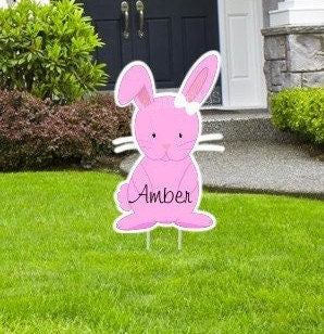 Personalized Easter Bunny Yard Sign: Spring Lawn Decor