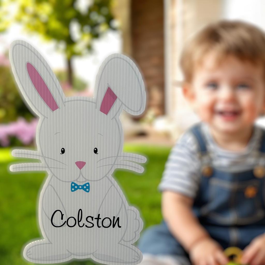 Happy Easter Bunny, Chick Yard Signs, Indoor, Outdoor Personalized Easter Lawn Decor Signs, Happy Spring Art, Easter Garden Decoration, Gift