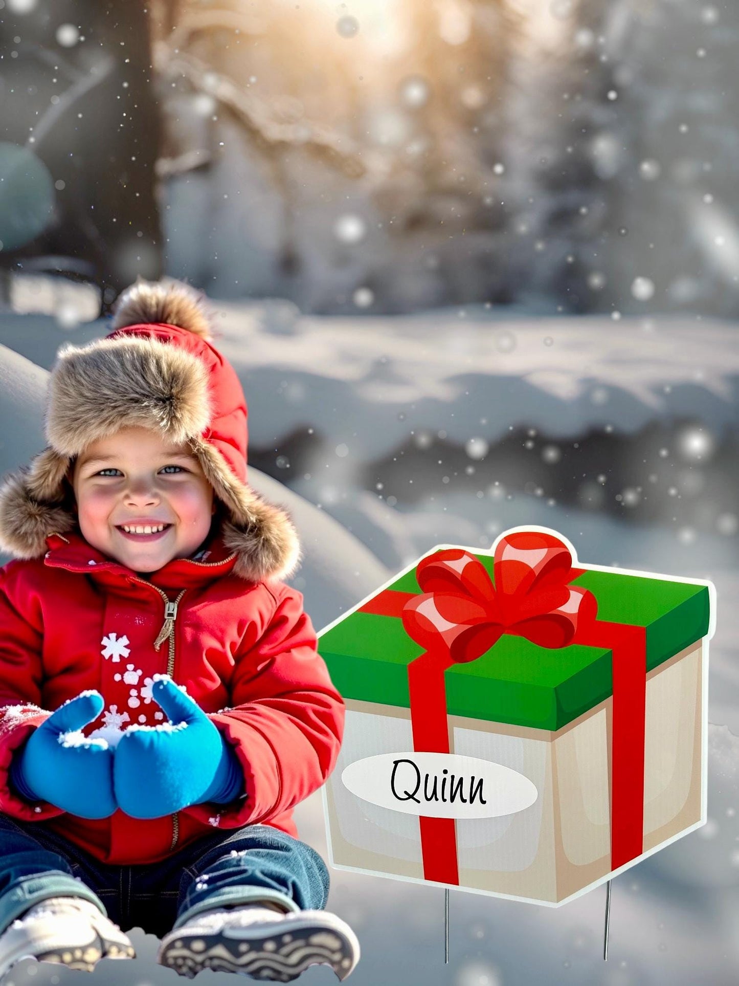 Personalized Christmas Ornament Yard Sign: Holiday Lawn Decor