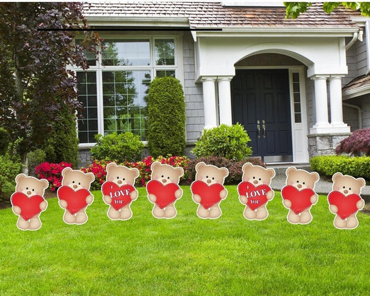Valentines Day Teddy Bear Yard Cards: Outdoor Holiday Decor