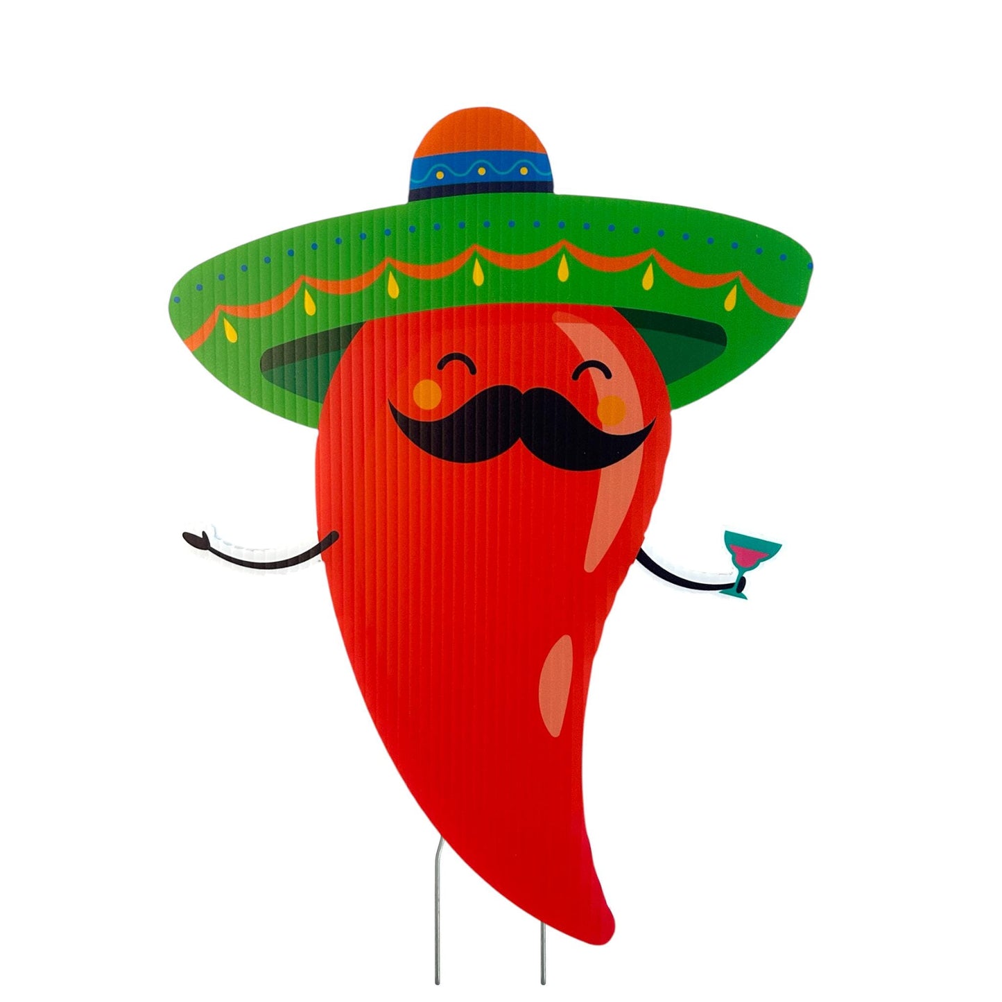 Mexican Fiesta Yard Signs: Mariachi Jalapeño Outdoor Party Decor