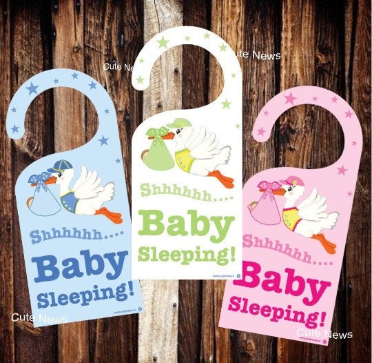 It's a Boy Outdoor Announcement Lawn Sign and Shh Baby Sleeping Door Hanger Kit, Welcome Newborn Stork Yard Card Signs, New Girl Garden Art