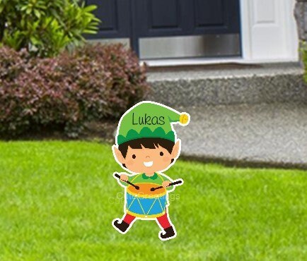 Personalized Christmas Elf Yard Sign: Custom Holiday Lawn Decoration Christmas Gift