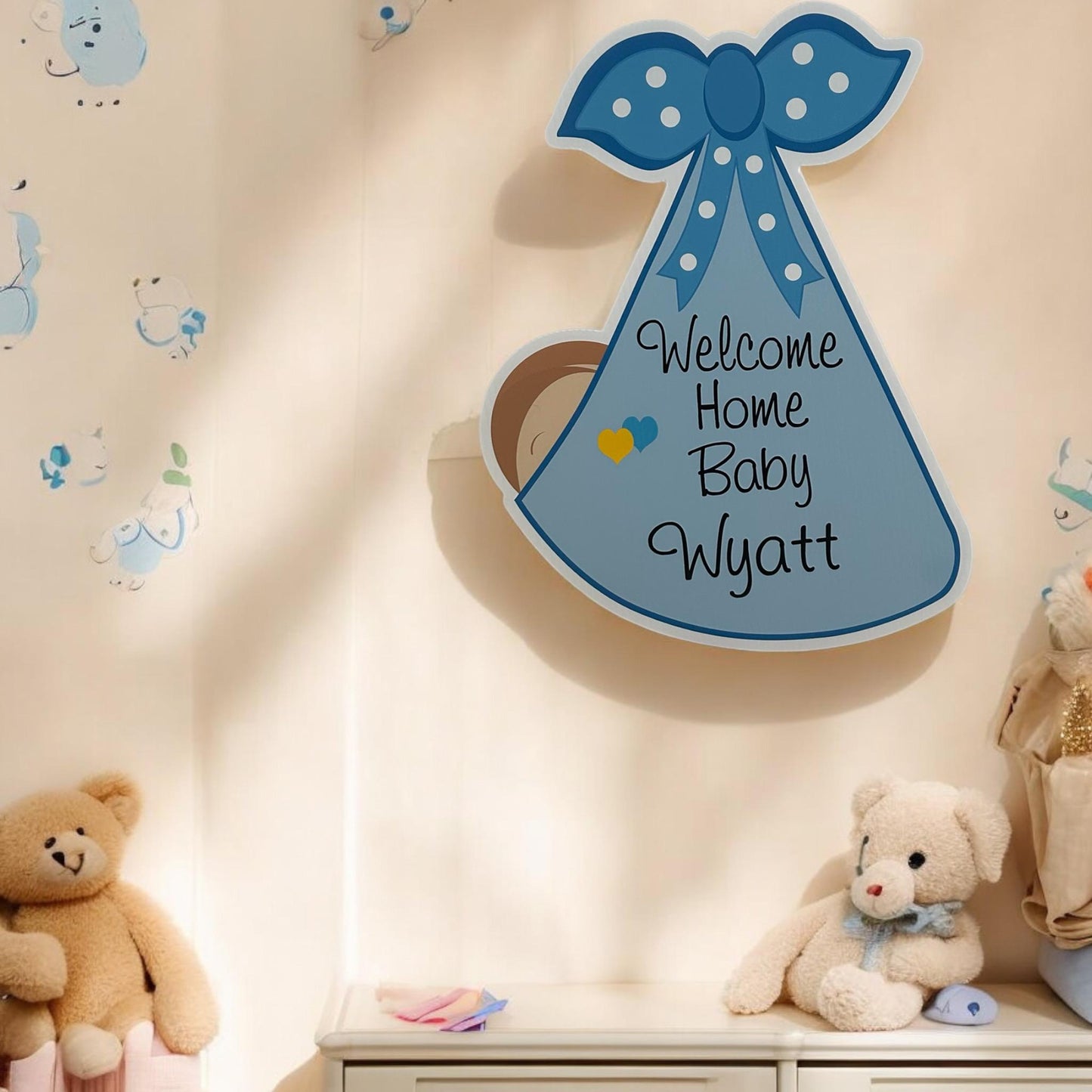 Welcome Home Baby Stork Sign: It's a Girl or Boy Announcement