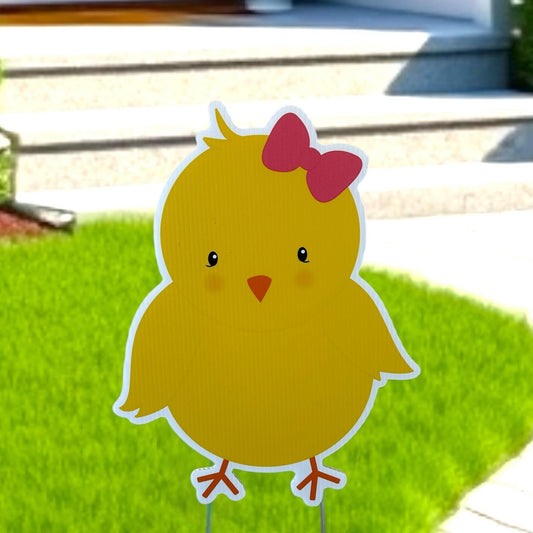 Easter Baby Chicks Yard Signs: Spring Garden Lawn Decor