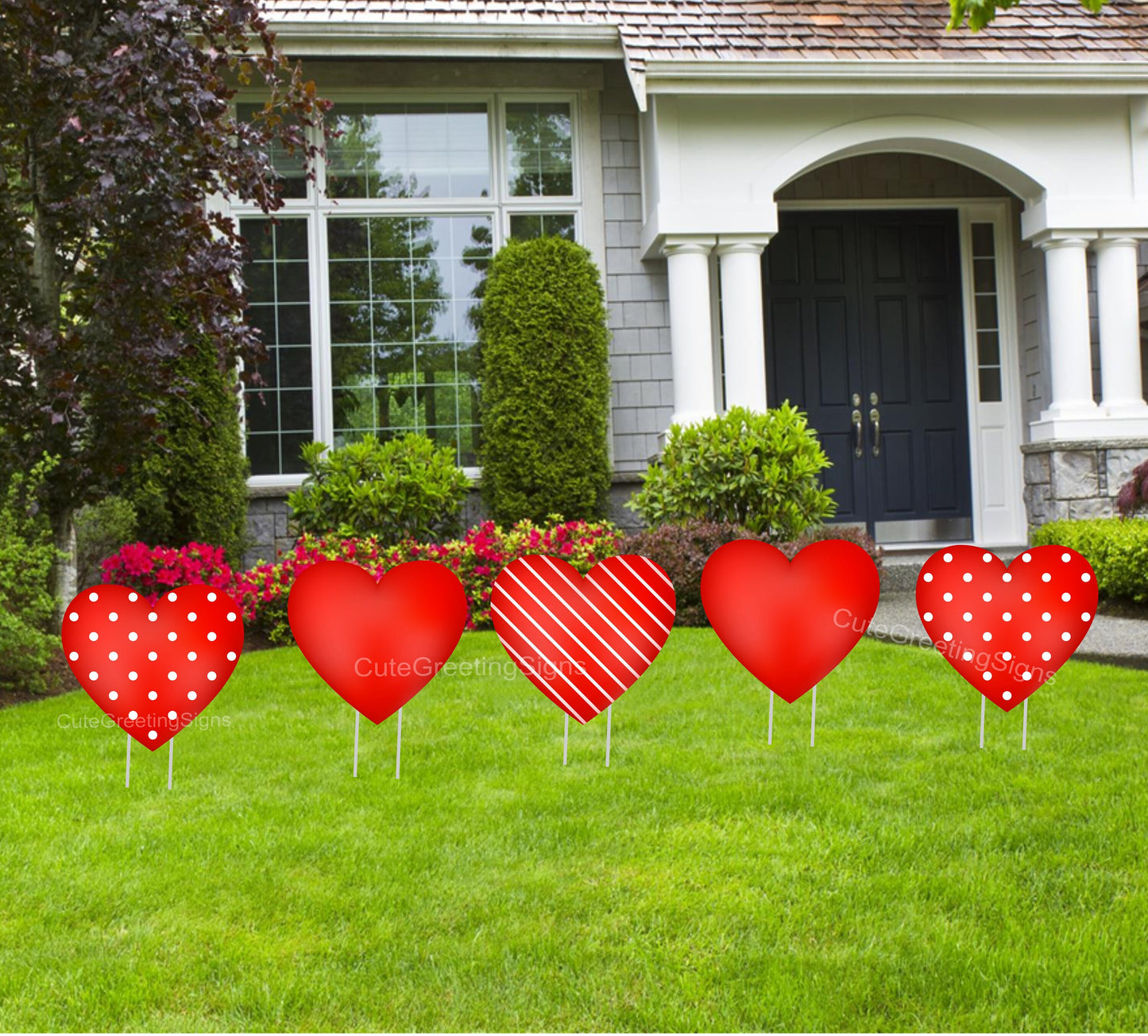 Valentine's Day Heart Yard Signs: Pink & Red Outdoor Lawn Decor