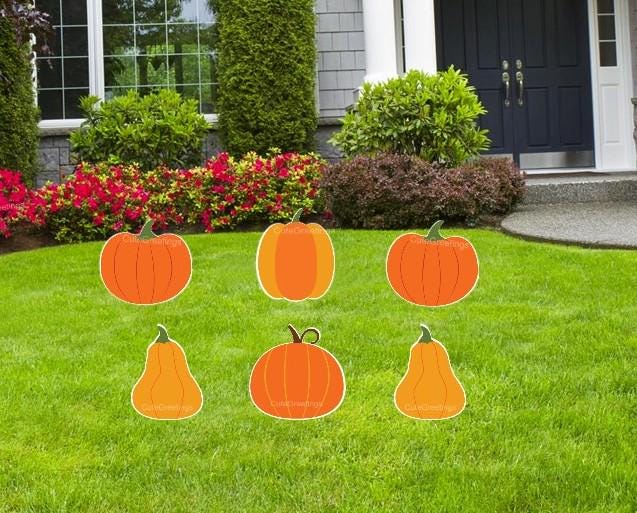 Pumpkin Yard Stake: Outdoor Fall Decor (15.5 x 16 in)