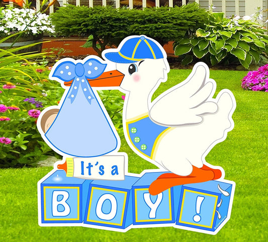 Personalized Stork Yard Sign: Baby Shower Outdoor Lawn Decor