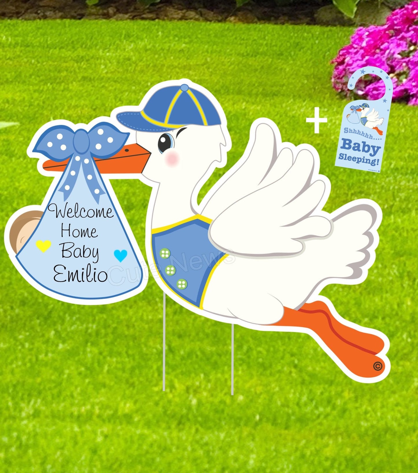 Yard Stork Sign - It's a Girl or Boy Lawn Outdoor Decoration, Welcome Home Newborn Announcement