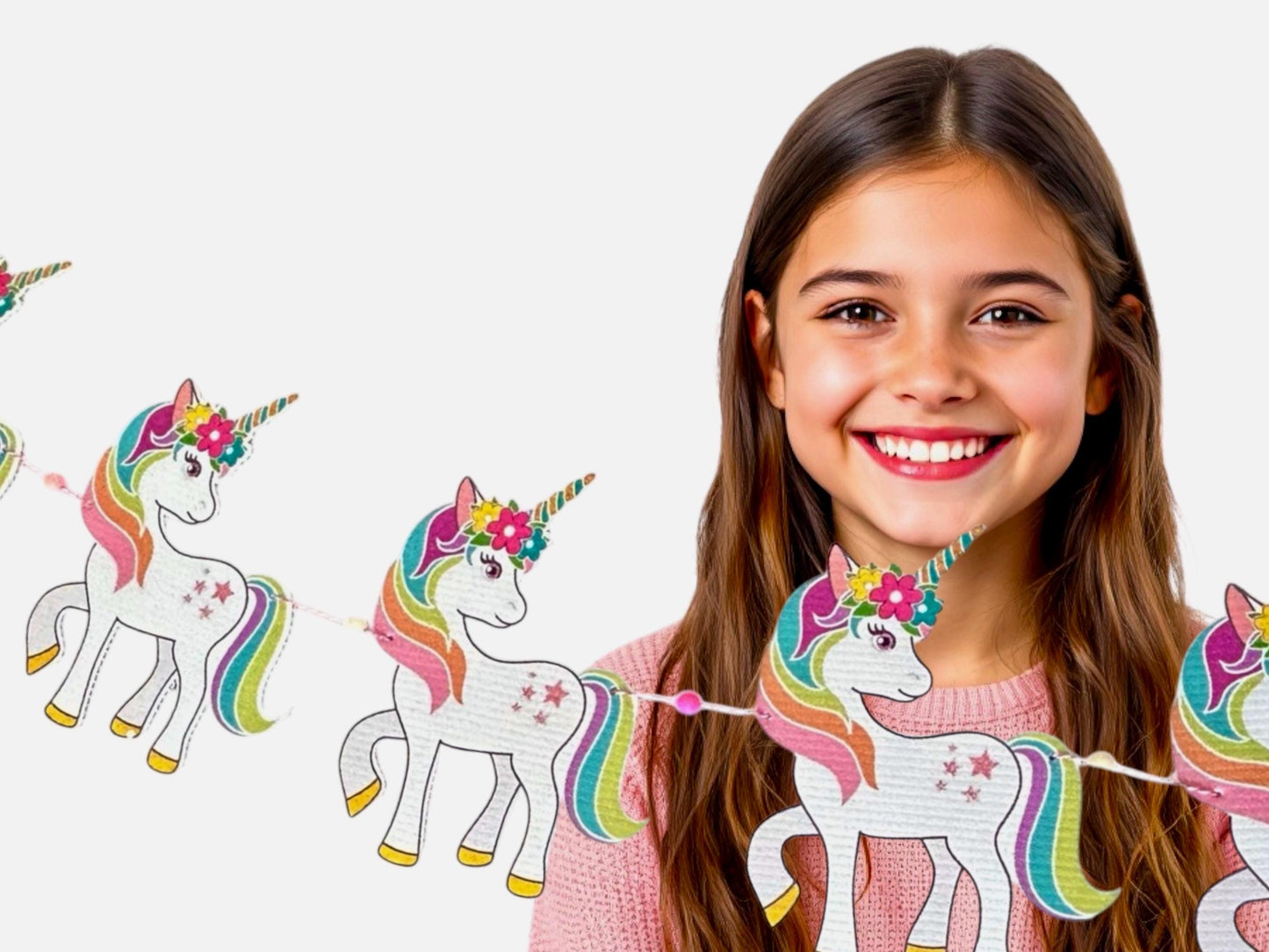 Unicorn Birthday Banner: Rainbow Party Decoration