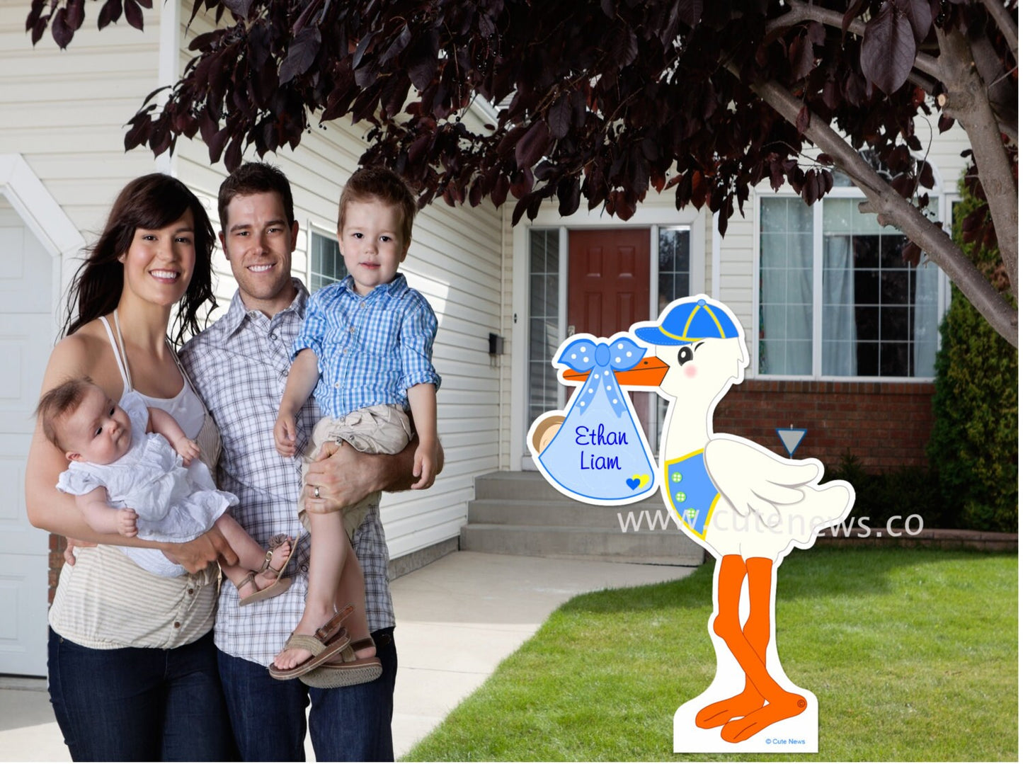 Stork Yard Sign: 4ft Baby Announcement, Custom Lawn Art - Outdoor Decor