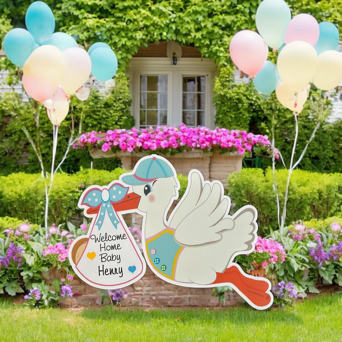 Welcome Home Baby Stork Yard Sign: Gender Reveal, Shower Gift