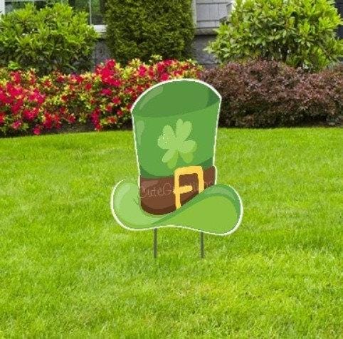 St. Patrick's Day Hat Yard Sign: Shamrock Party Outdoor Lawn Decor