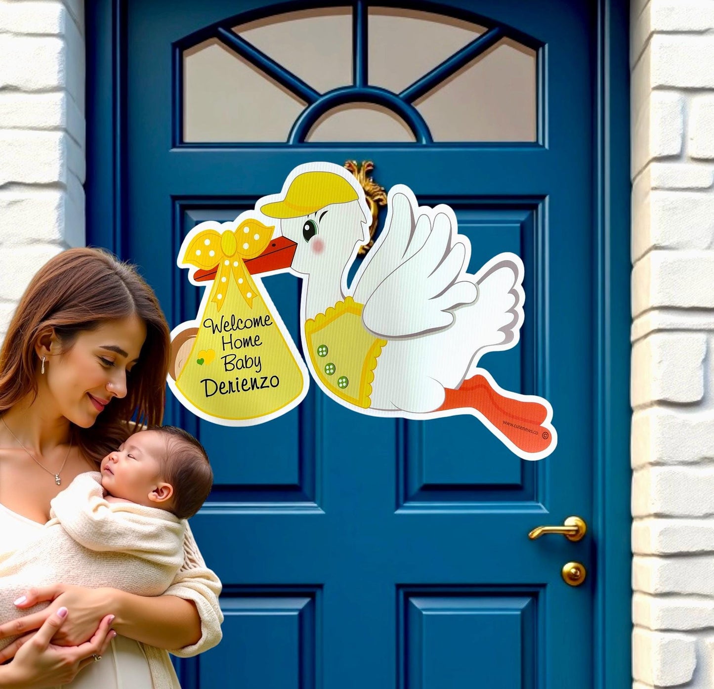 Welcome Home Baby Stork Sign: Custom Newborn Announcement - Outdoor Decoration