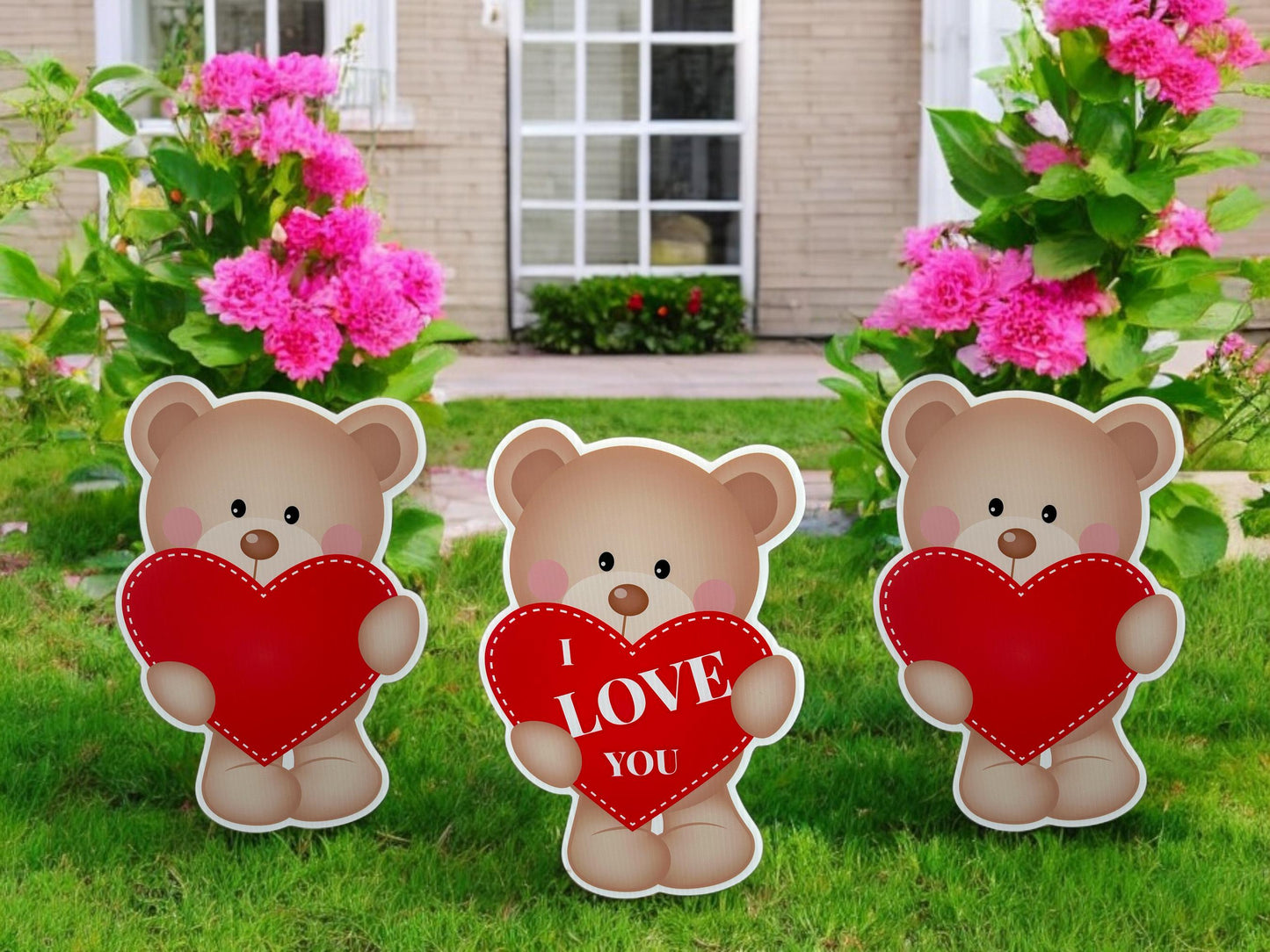 Valentine's Day Teddy Bear Yard Sign: Outdoor Party Decor
