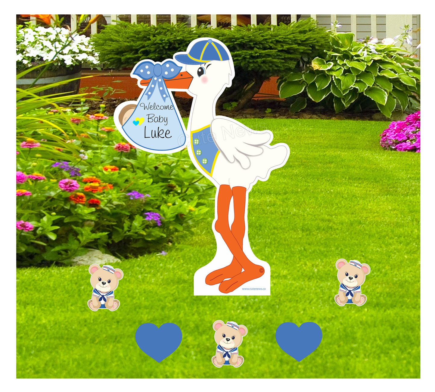 Stork Yard Sign Kit: Welcome Home Baby Announcement, 4 ft