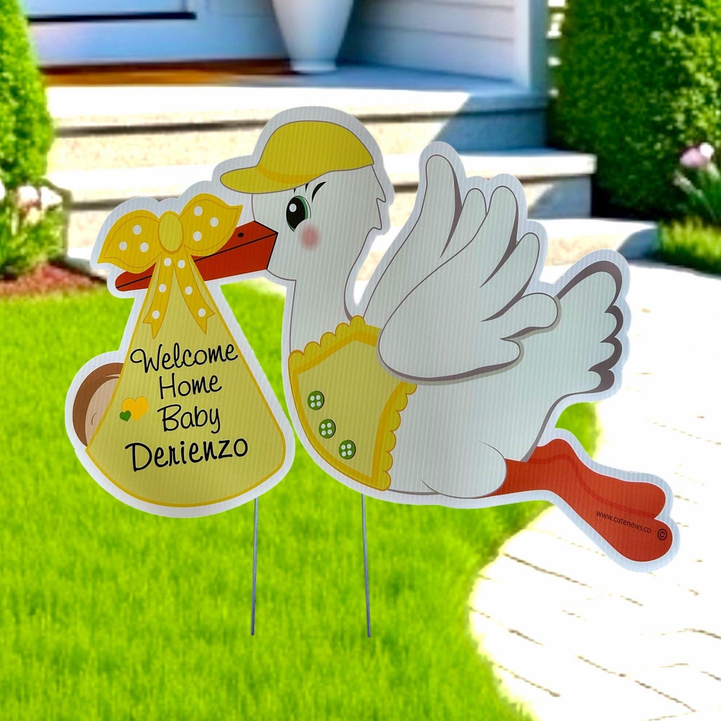 Personalized Stork Yard Sign: Welcome Home Baby Announcement