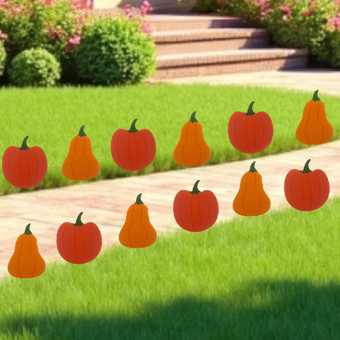 Pumpkin Yard Sign Set: Fall Thanksgiving Outdoor Decor