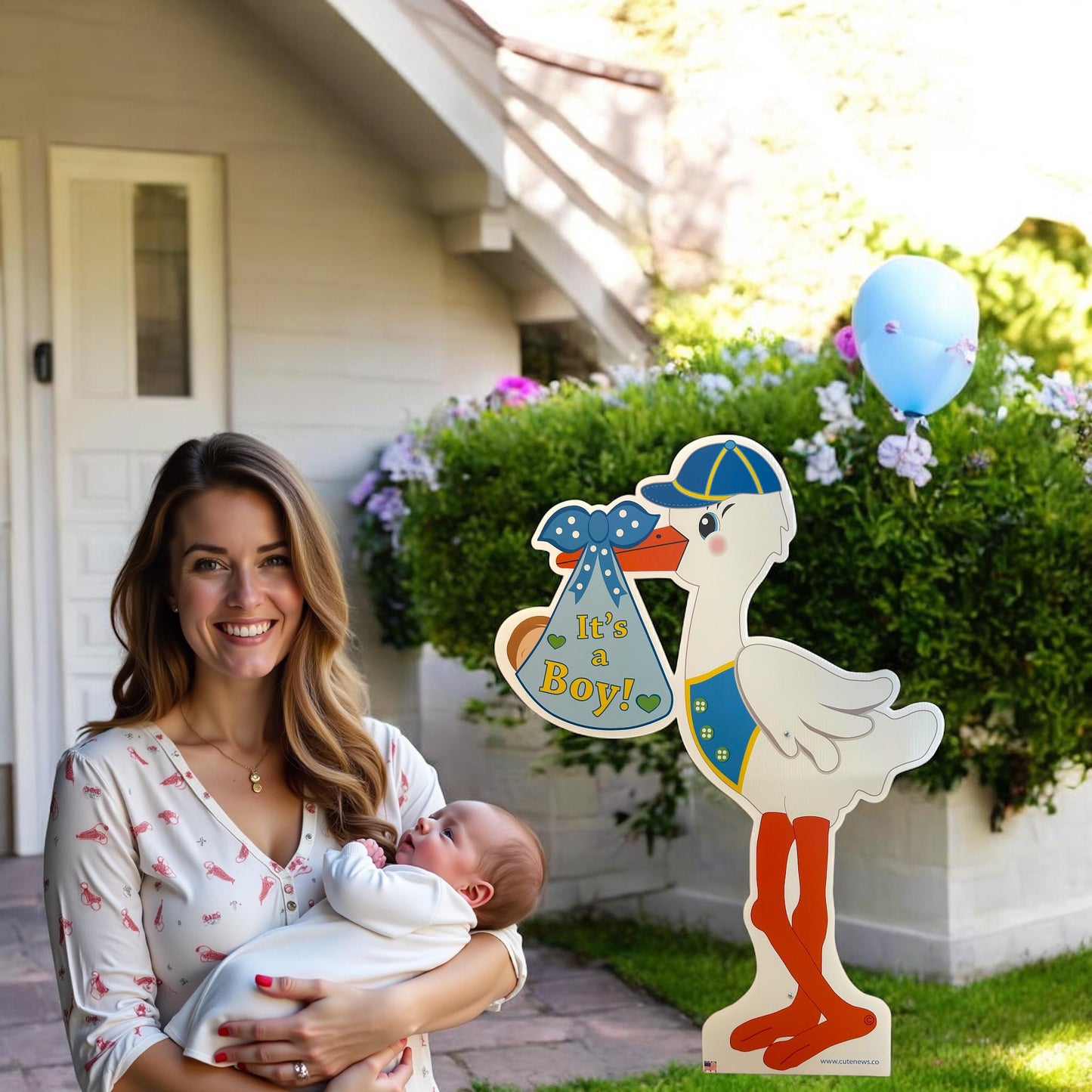 It's a Boy Stork Yard Sign, Stork Sign, Baby Announcement Sign, Lawn Stork, Newborn Boy Decoration, Welcome Home Birth Arrival, 4 ft Tall