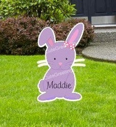 Personalized Easter Bunny Yard Sign: Spring Lawn Decor