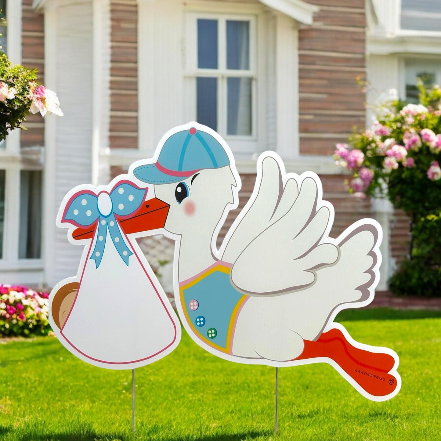 Welcome Home Baby Sign, Stork Yard Decoration Banner, It's a Boy Announcement, Shower Party Art, Newborn Lawn Cards, It's a Girl Custom Gift