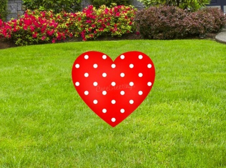 Red Heart Yard Sign: Valentine's Day Lawn Decor with Metal Stakes - Outdoor Decorations