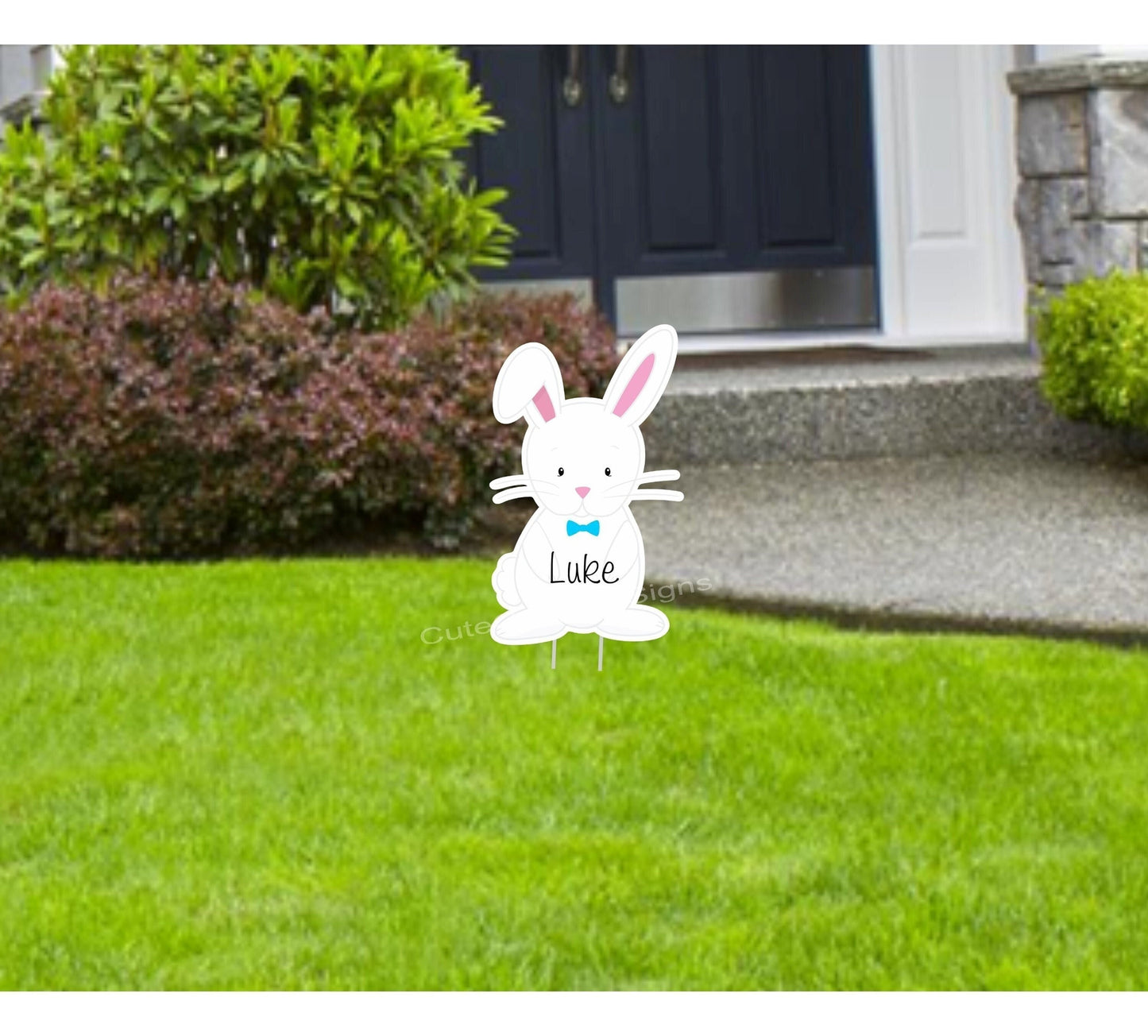Personalized Easter Bunny Yard Sign: Outdoor Holiday Lawn Decor