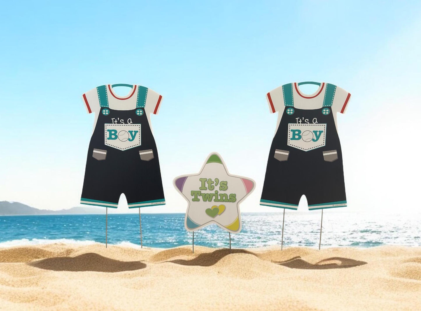 Welcome Home Twin Boys Yard Sign: Personalized Newborn Lawn Decoration